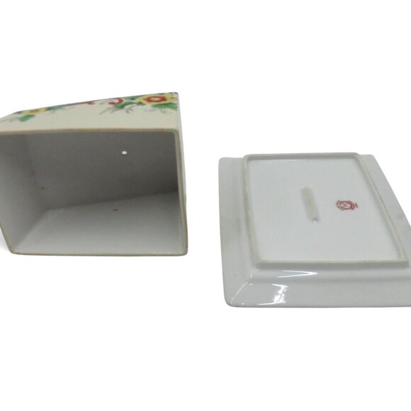 NORITAKE Butter Dish Floral Ceramic Hand-Painted Set Japan Vintage - Picture 10 of 13